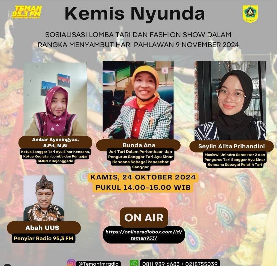 Kemis Nyunda - Sosialisasi lomba tari dan fashion show dalam rangka menyambut hari pahlawan