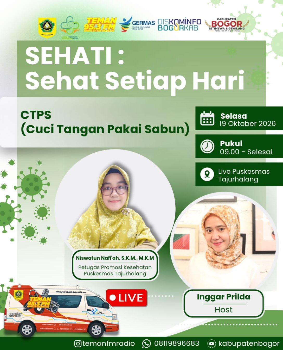 SEHATI: SEHAT SETIAP HARI CTPS (Cuci Tangan Pakai Sabun) bersama Teman FM